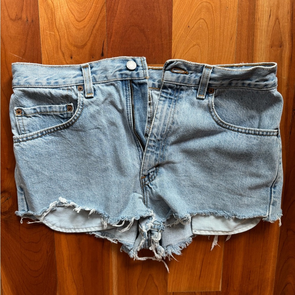 Levi's Blue Jean Shorts Distressed Cut-Off High-Waisted